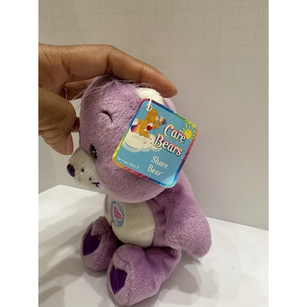 Care Bears Share Bear‎ Plush W/Tags purple teddy lollipops 2002